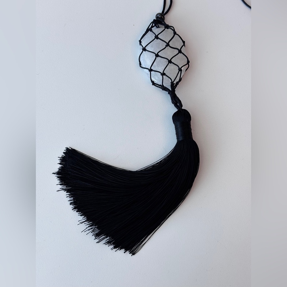 Bean design Tassel Necklace of Quartz